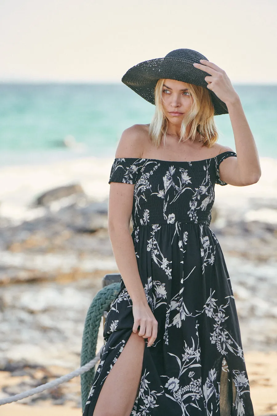 Fioralla Black Print Dress