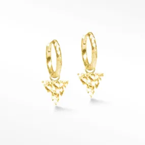 Forged Triangle 15mm Gold Vermeil Convertible Earrings