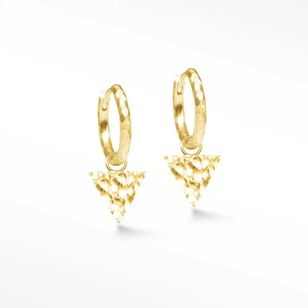 Forged Triangle 15mm Gold Vermeil Convertible Earrings