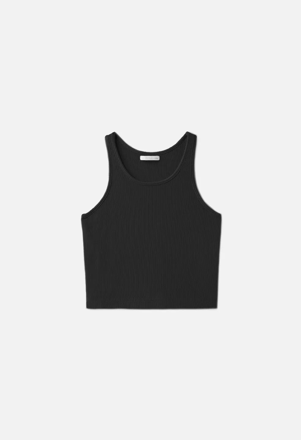 Gemini Rib Cropped Tank / Black