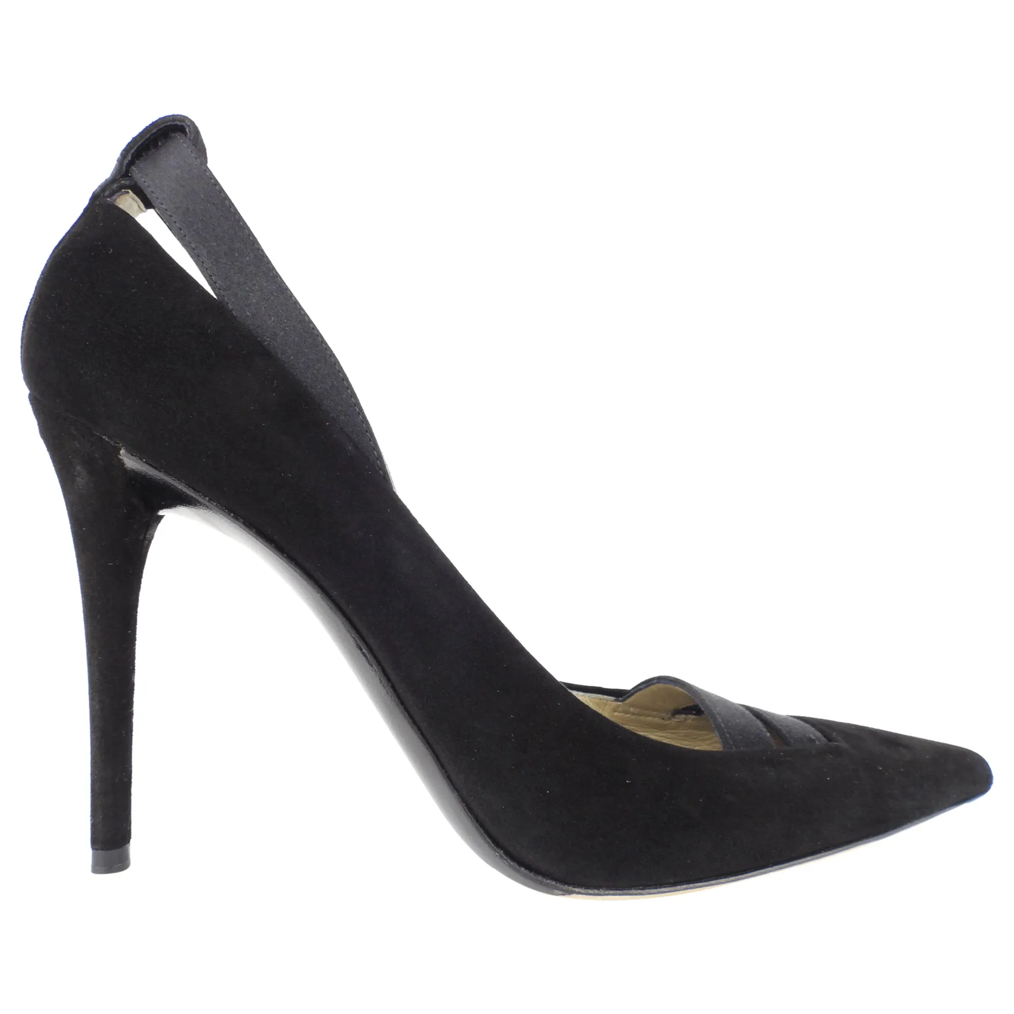 Gucci Black Suede and Satin Stiletto Heel Pumps - 8