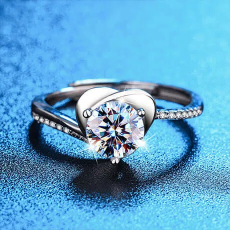 Heart Shape Adjustable Open-ended Ring