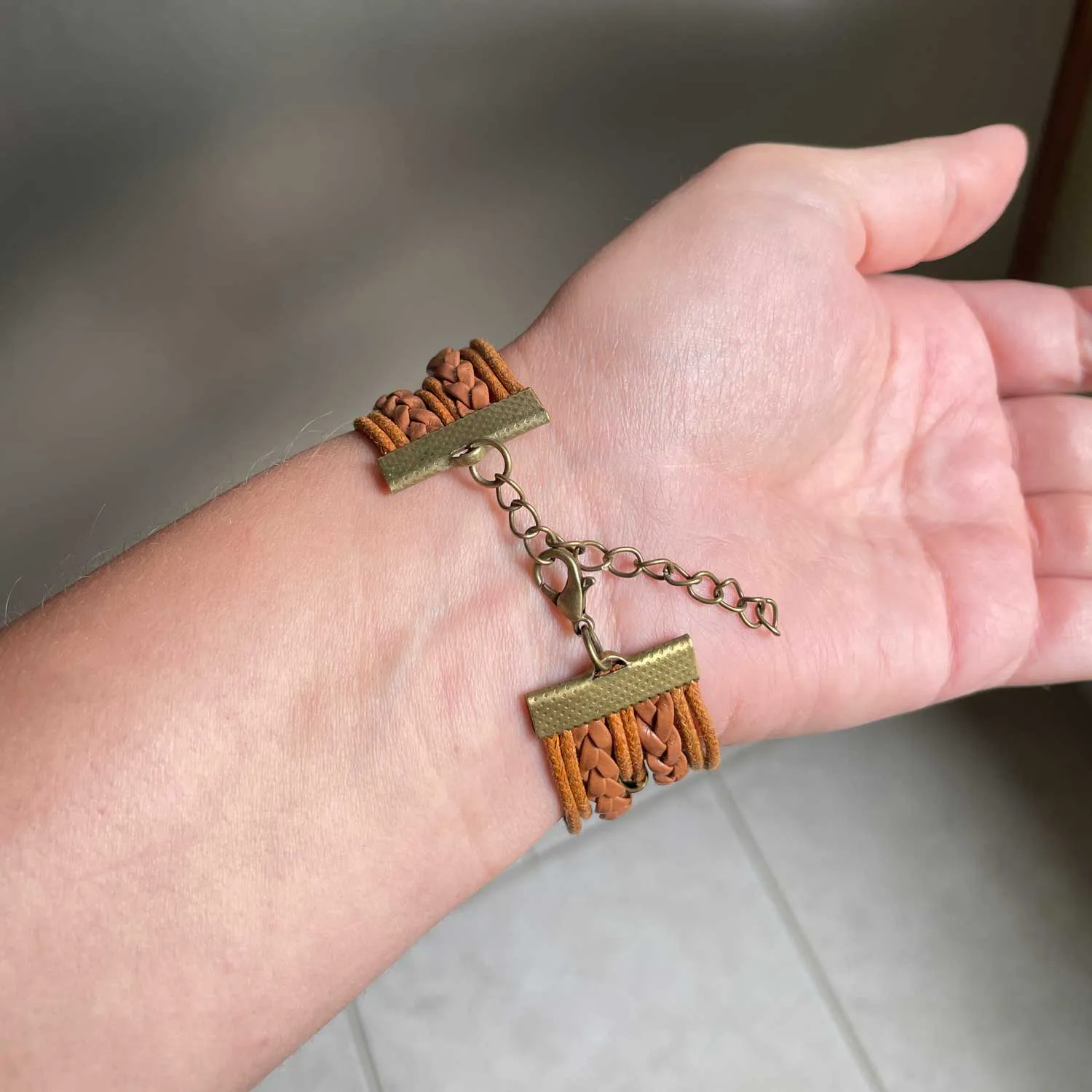 Hide me in the Shadow of Your Wings – Psalm 17:8 Scripture Verse – Multi-Strand Leather Bracelet with Butterflies – Christian Jewelry