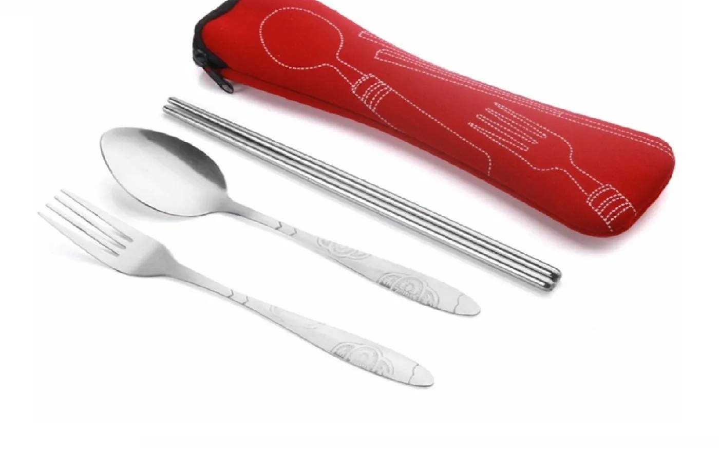 Home Accessories 3Pcs Stainless Steel Flower Painting Cutlery Set