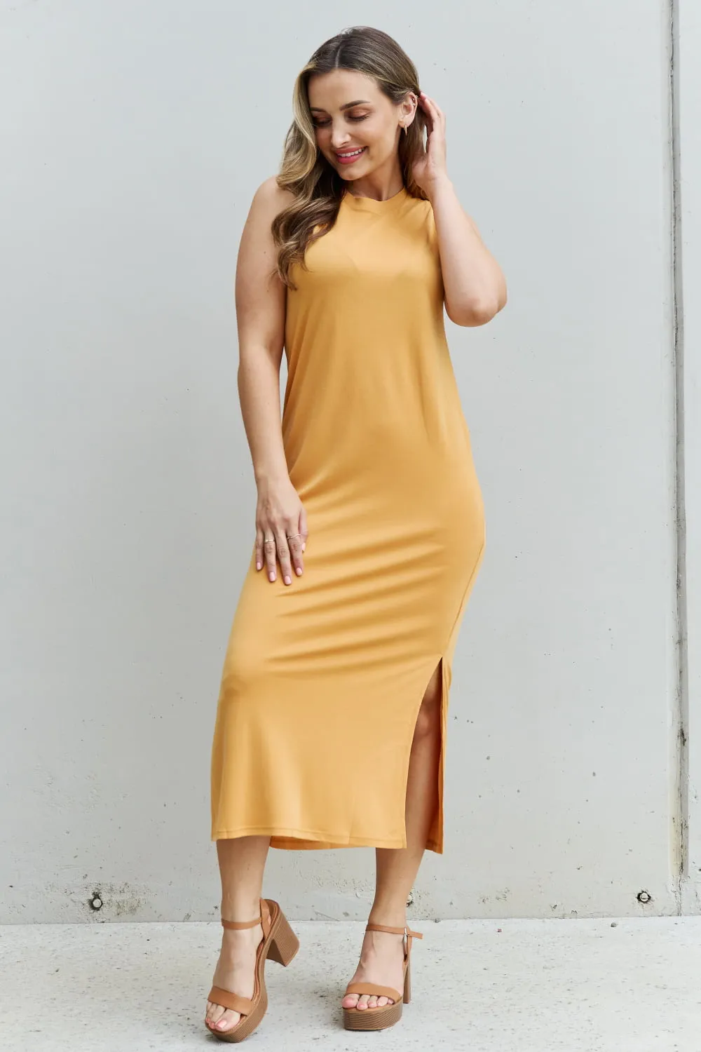 HYFVE Citrus Summer Sleeveless Midi Dress