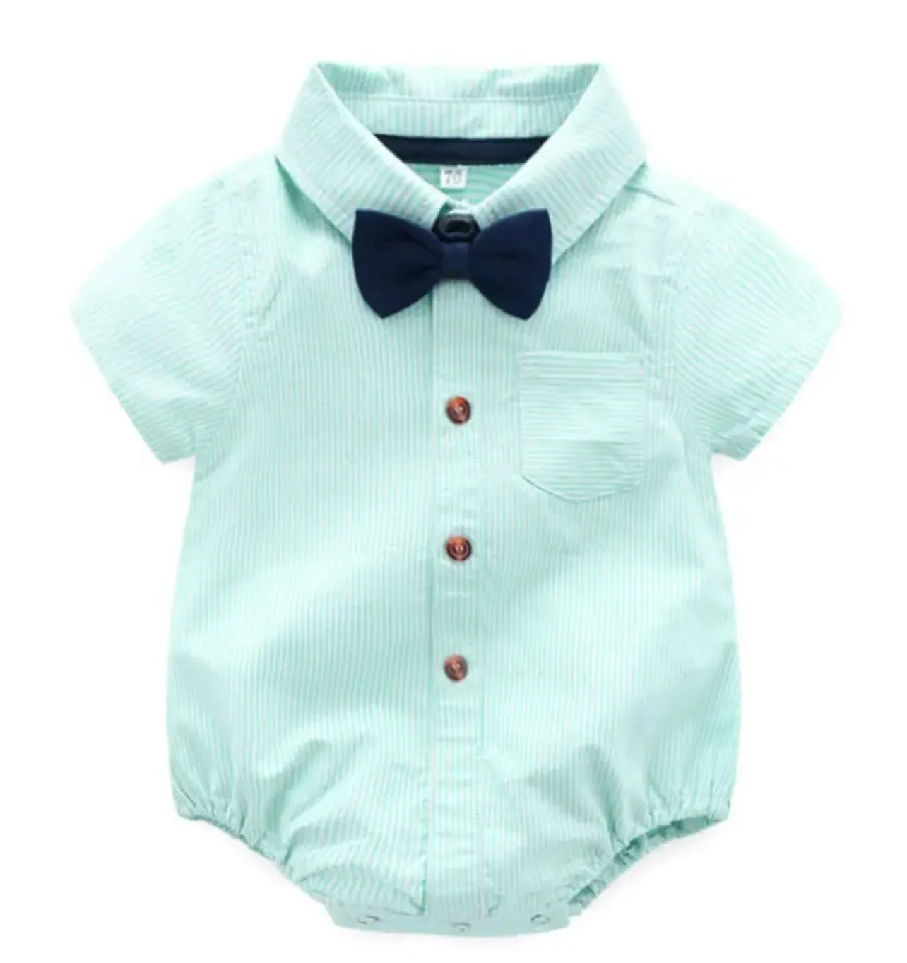 Infant's Bowtie Bodysuit, Comfy Short Sleeve Onesie