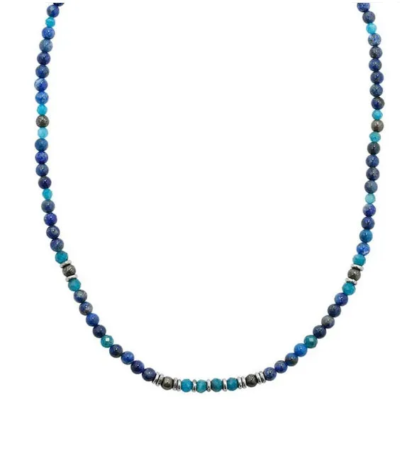 Intuition and Gratitude - Lapis Lazuli and Apatite Delicate Necklace