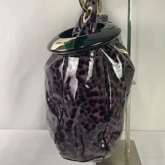 Jimmy Choo Purple Animal Print Patent Bag