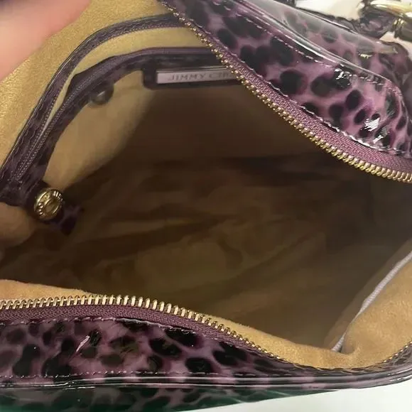 Jimmy Choo Purple Animal Print Patent Bag