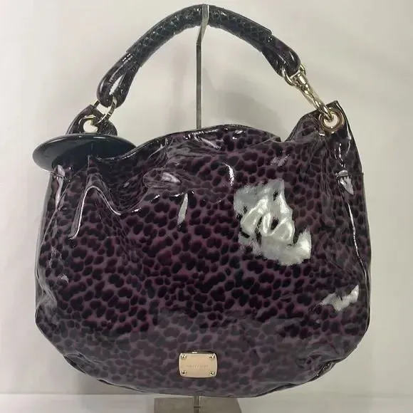 Jimmy Choo Purple Animal Print Patent Bag