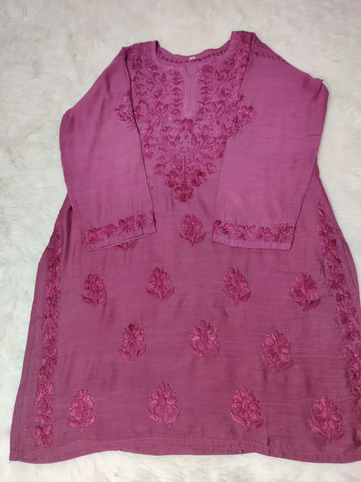 Johra Muslin Ombre Dyed Chikankari Short Kurti