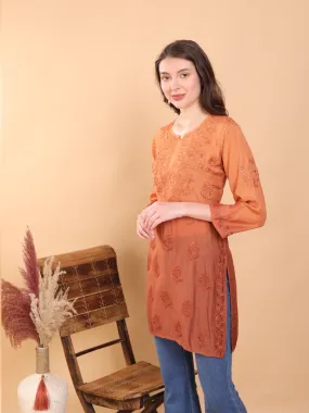 Johra Muslin Ombre Dyed Chikankari Short Kurti