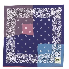 KAPITAL FASTCOLOR SELVEDGE BANDANA GARDEN PATCHWORK PURPLE