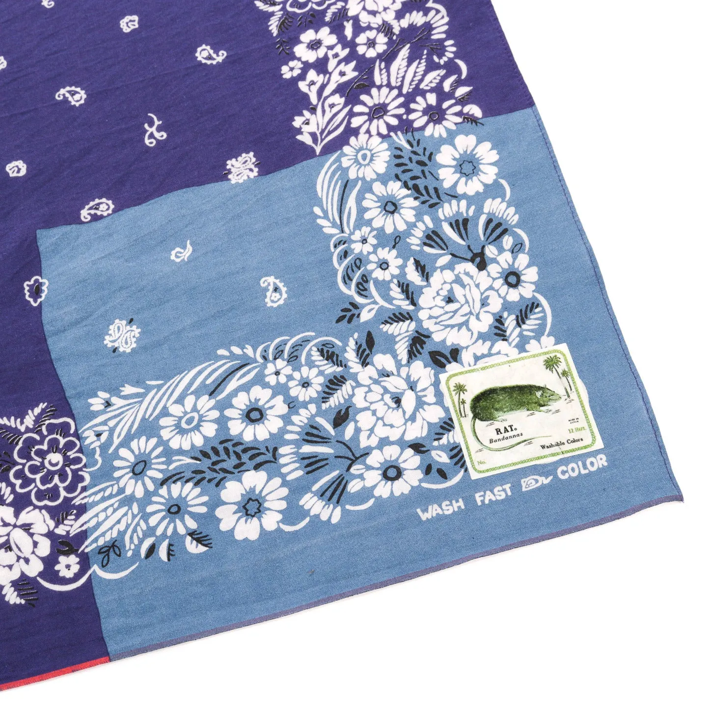 KAPITAL FASTCOLOR SELVEDGE BANDANA GARDEN PATCHWORK PURPLE