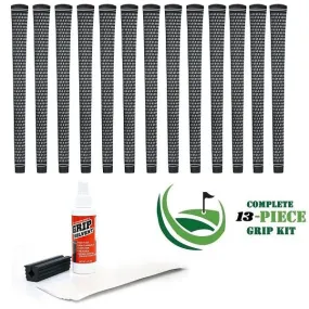 Karma Revolution - 13 piece Golf Grip Kit (with tape, solvent, vise clamp) - BLACK WHITE