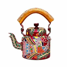 KAUSHALAM HAND PAINTED TEA KETTLE: PEACOCK