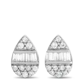 LB Exclusive 14K White Gold 0.18ct Diamond Cluster Pear Earrings ER28511-W