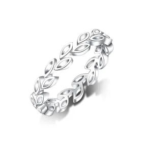 Leaf Band Sterling Silver Stackable Rings