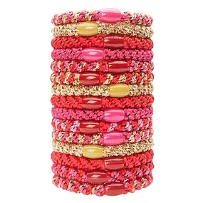 L.Erickson Grab and Go Pony Tube Hair Ties in Lipstick 15 Pack