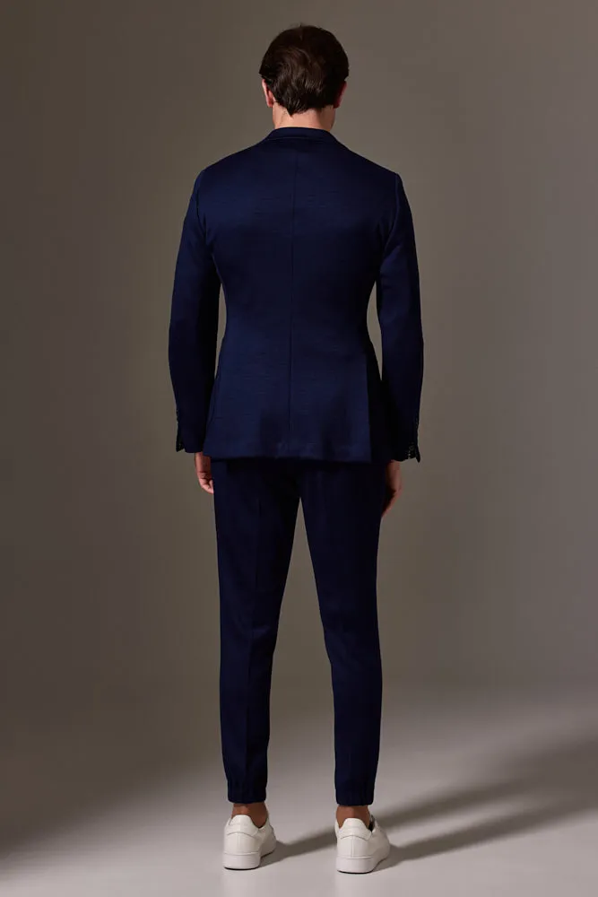 Liam Bailey Wool Jersey Suit - Navy