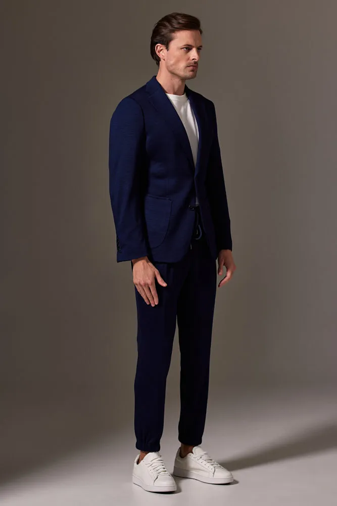 Liam Bailey Wool Jersey Suit - Navy