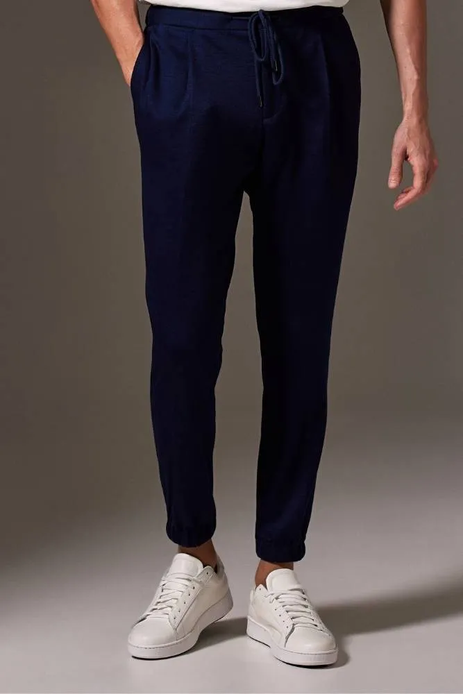 Liam Bailey Wool Jersey Suit - Navy