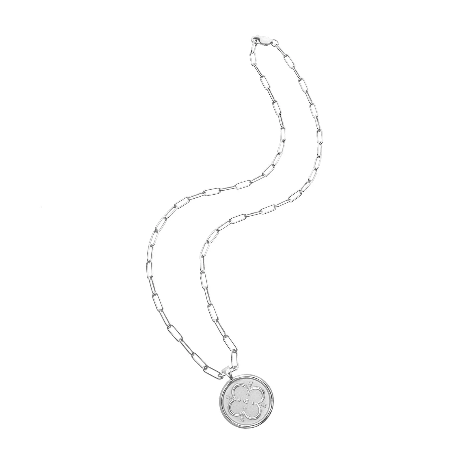 LOVE JW Small Pendant Coin in Silver