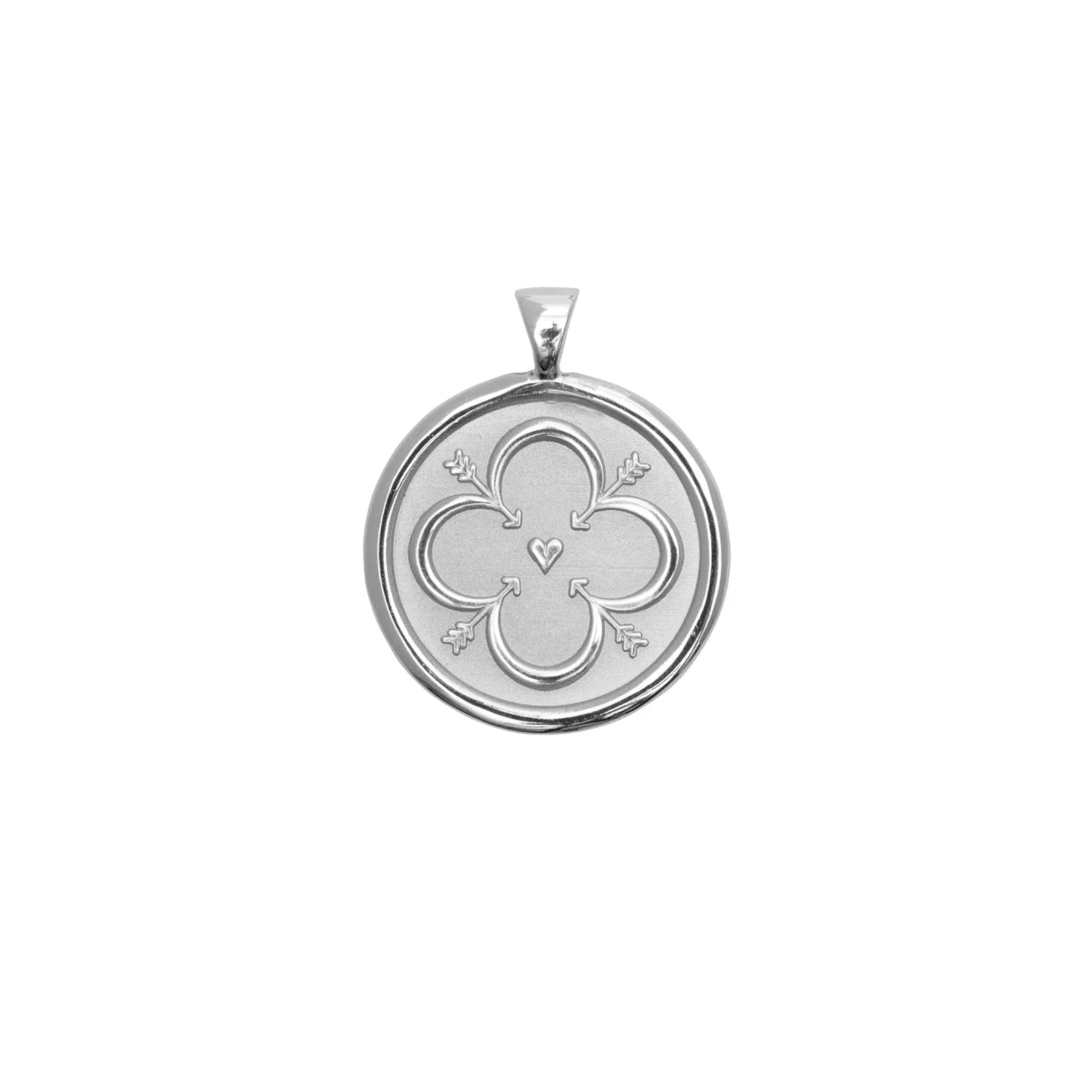 LOVE JW Small Pendant Coin in Silver