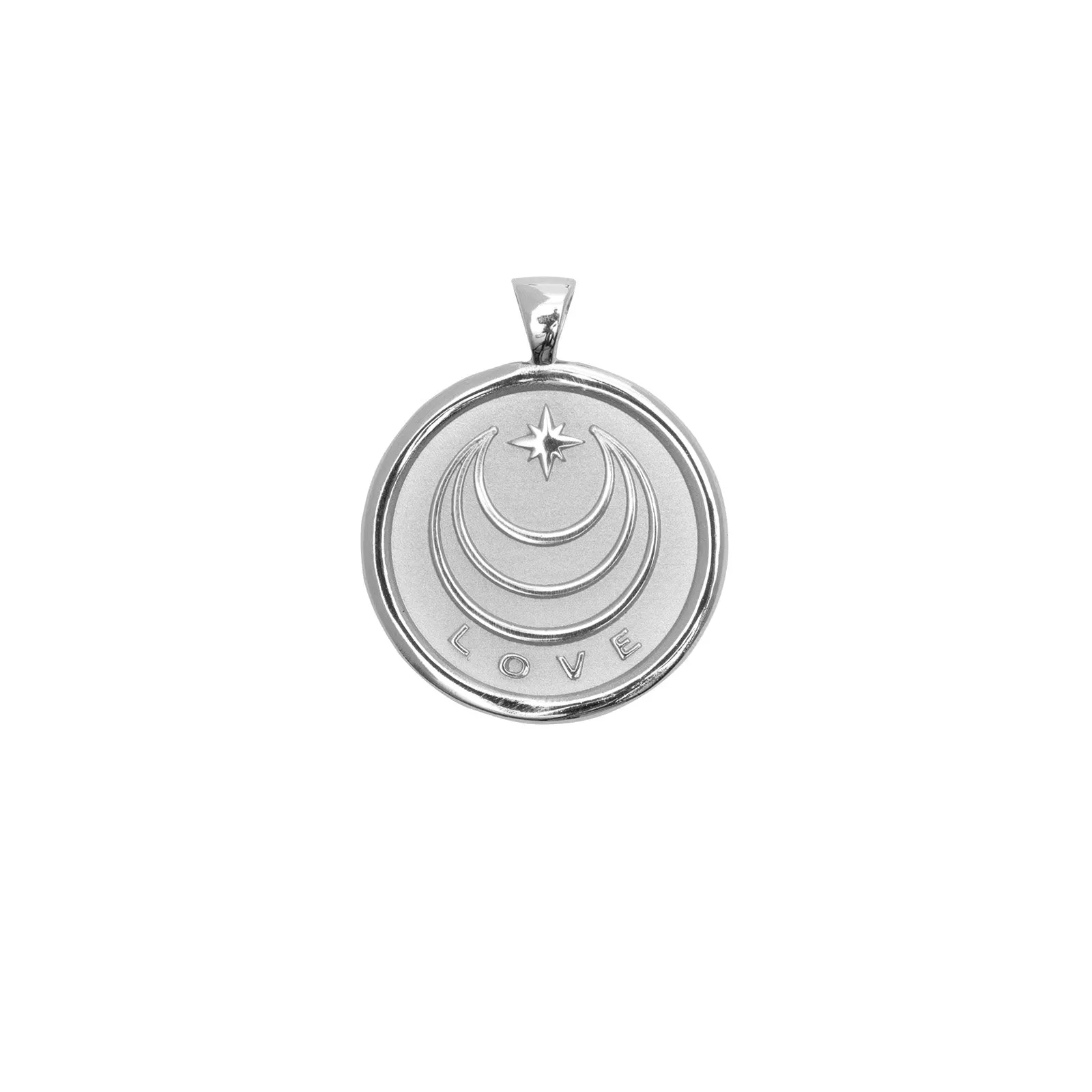 LOVE JW Small Pendant Coin in Silver