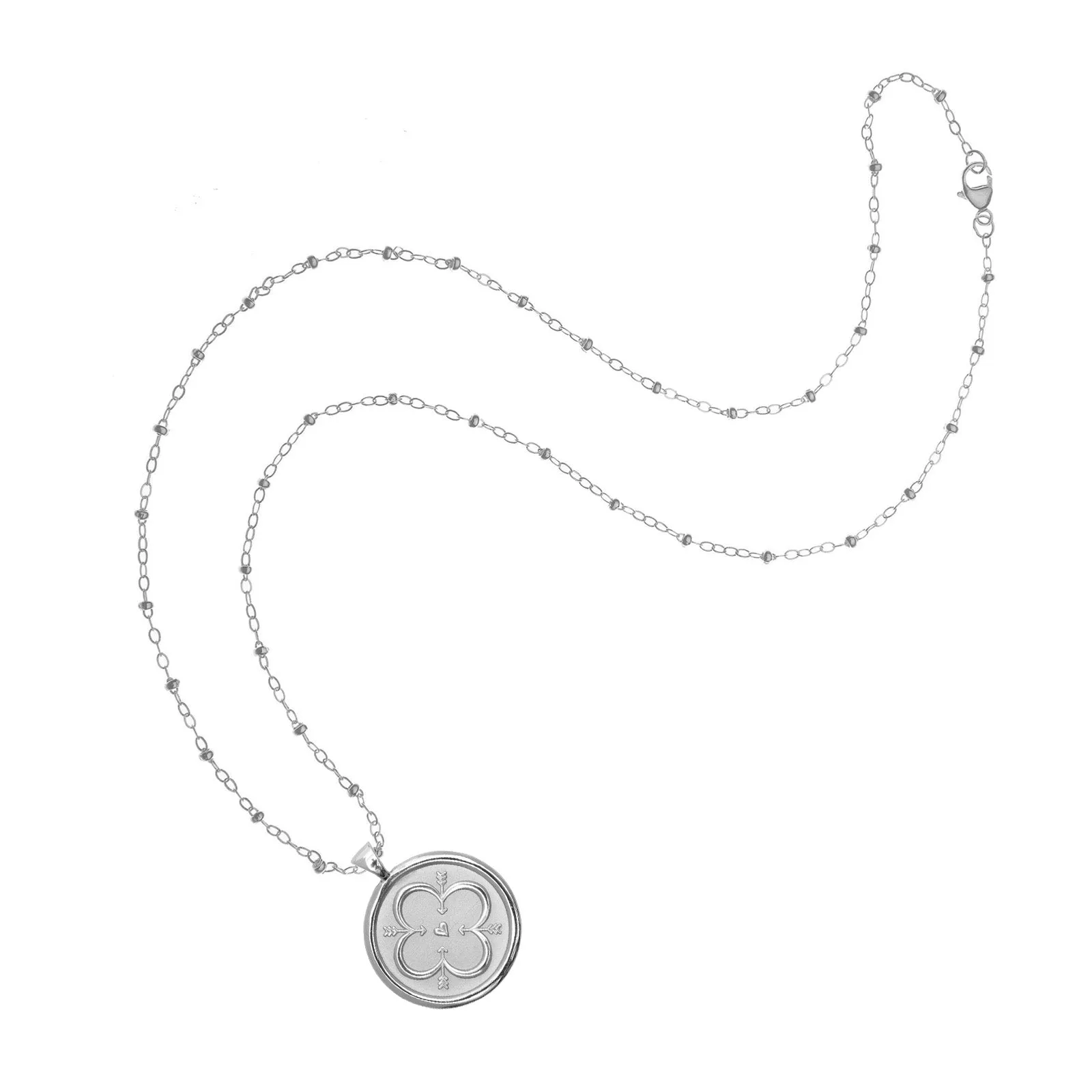 LOVE JW Small Pendant Coin in Silver