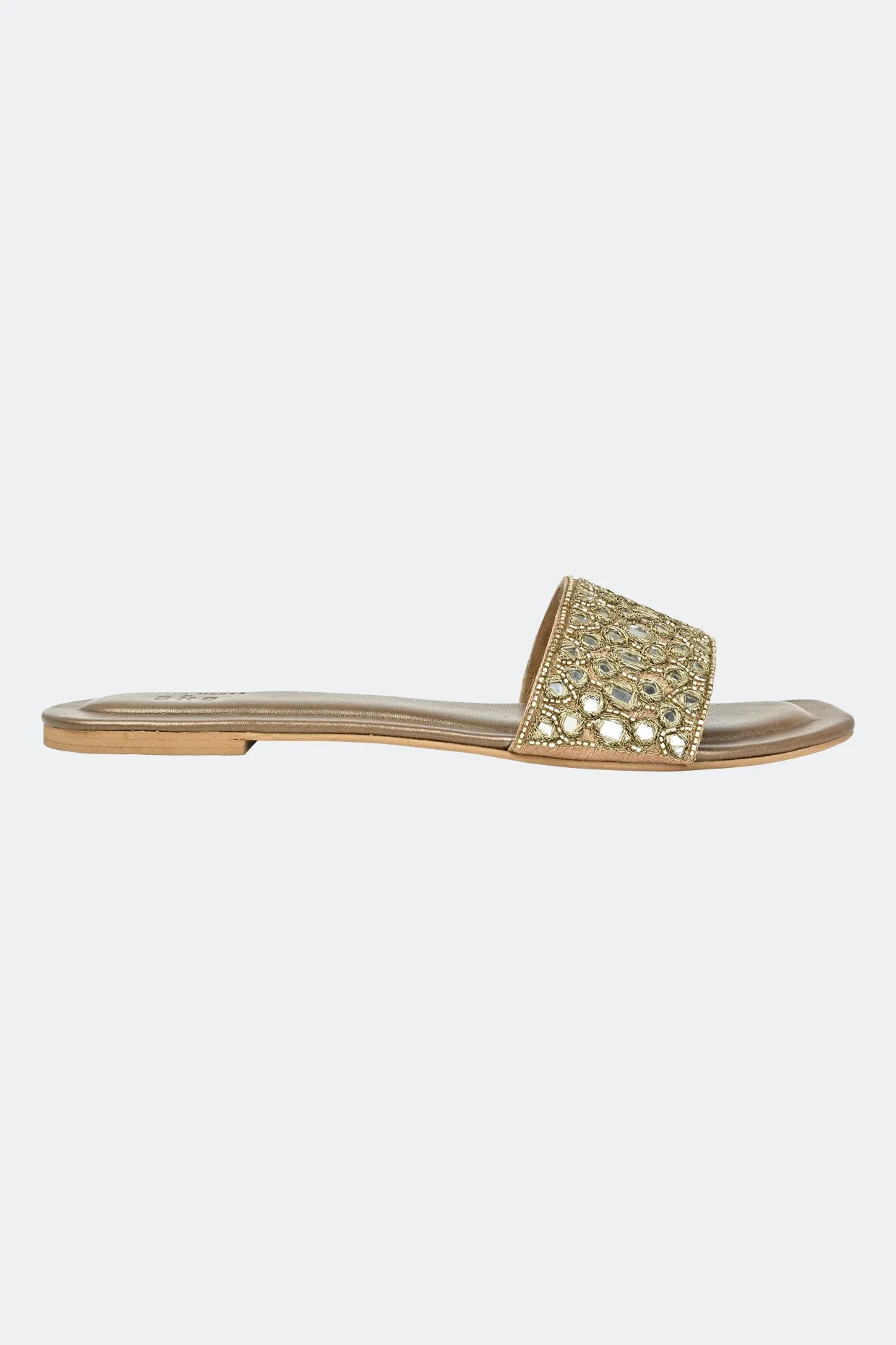 Luxe Reflective Gold Slip-ons For Women