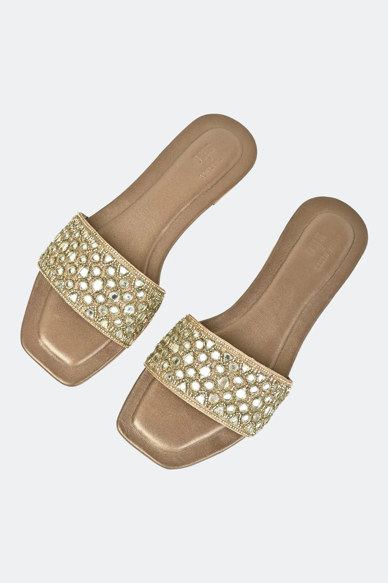 Luxe Reflective Gold Slip-ons For Women