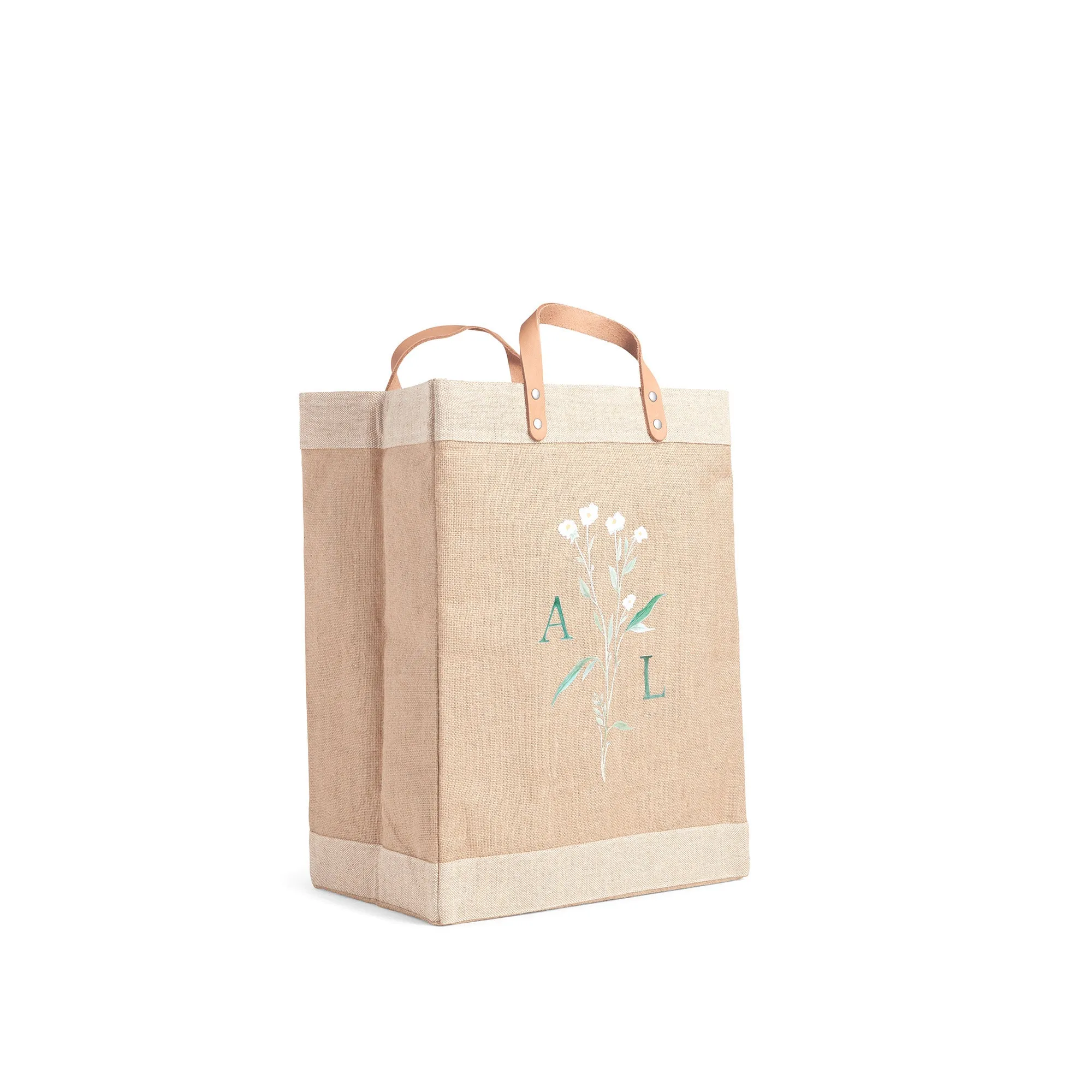 Market Bag in Natural Wildflower by Amy Logsdon