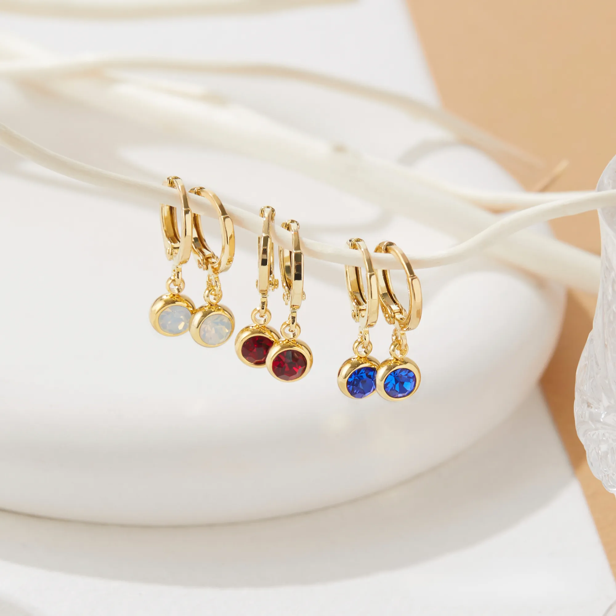 Mary Birthstone Earrings