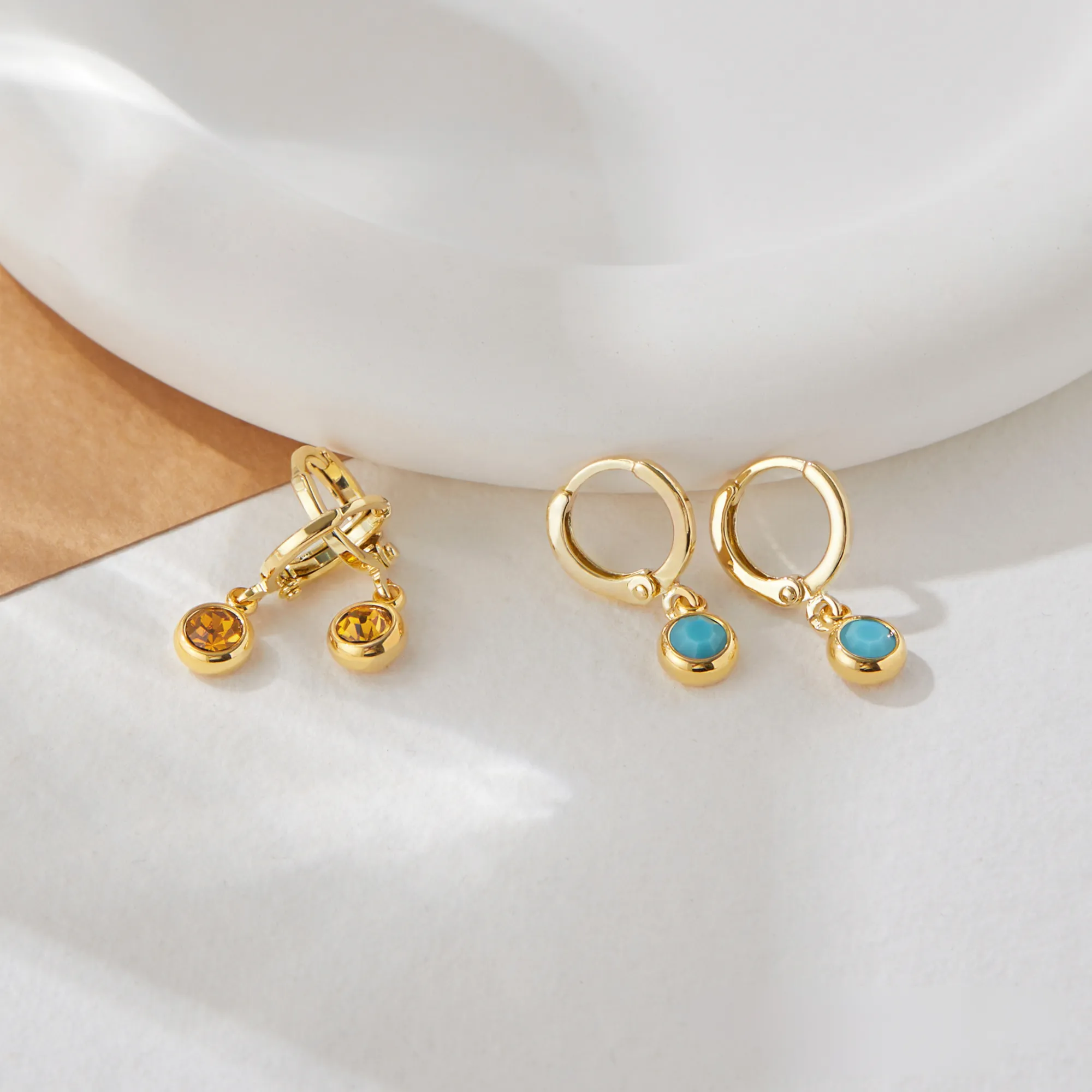 Mary Birthstone Earrings