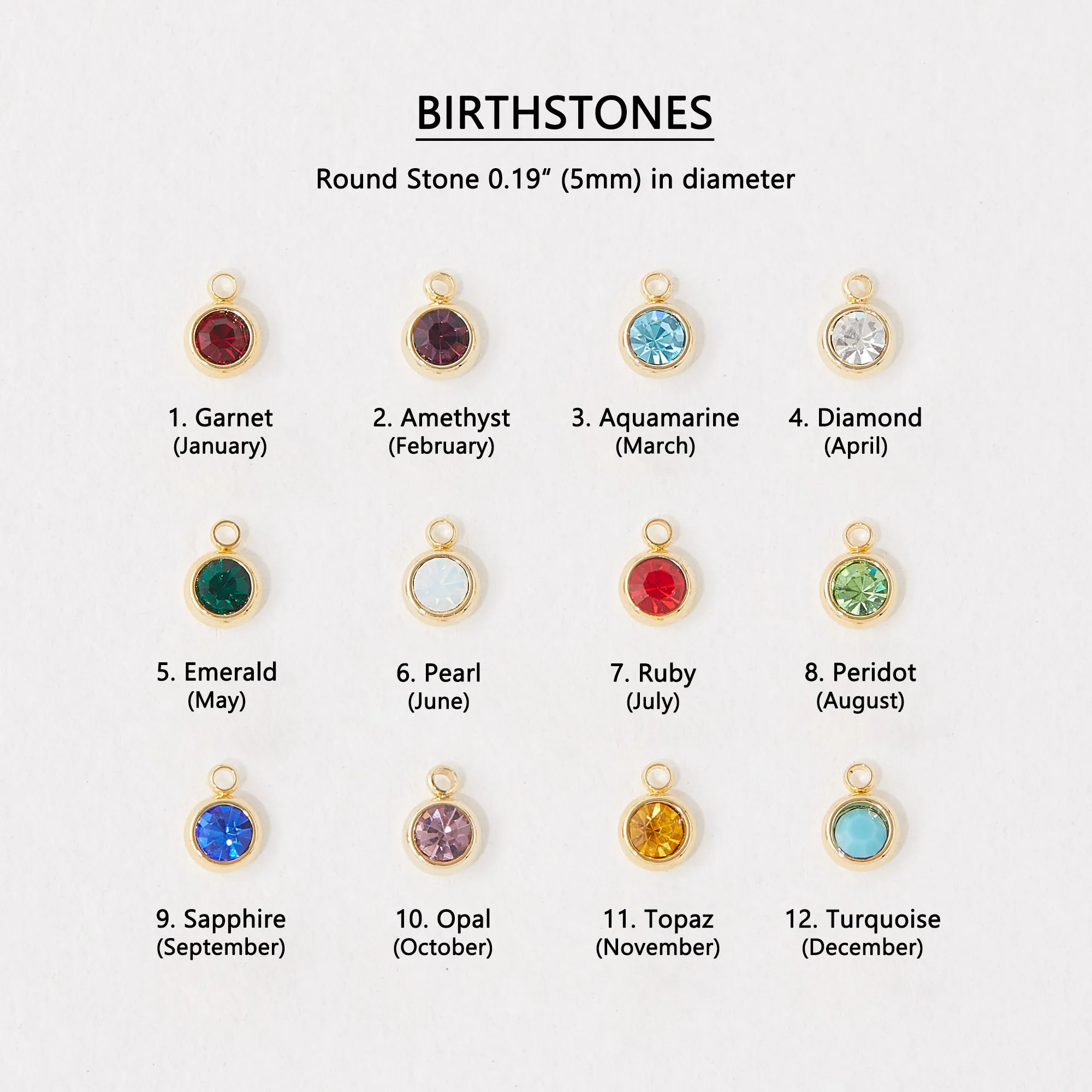 Mary Birthstone Earrings