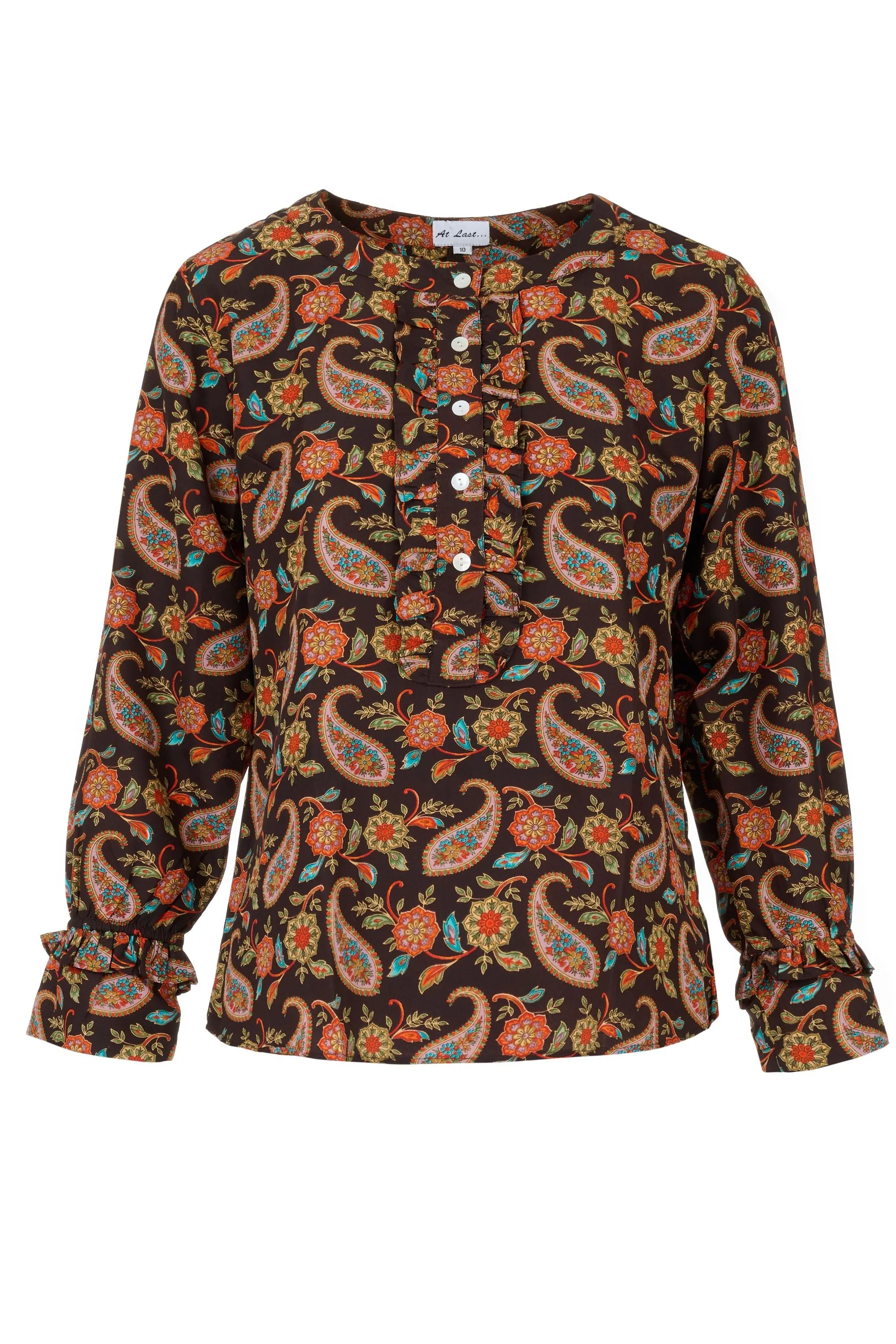 Meg Shirt in Chocolate Paisley