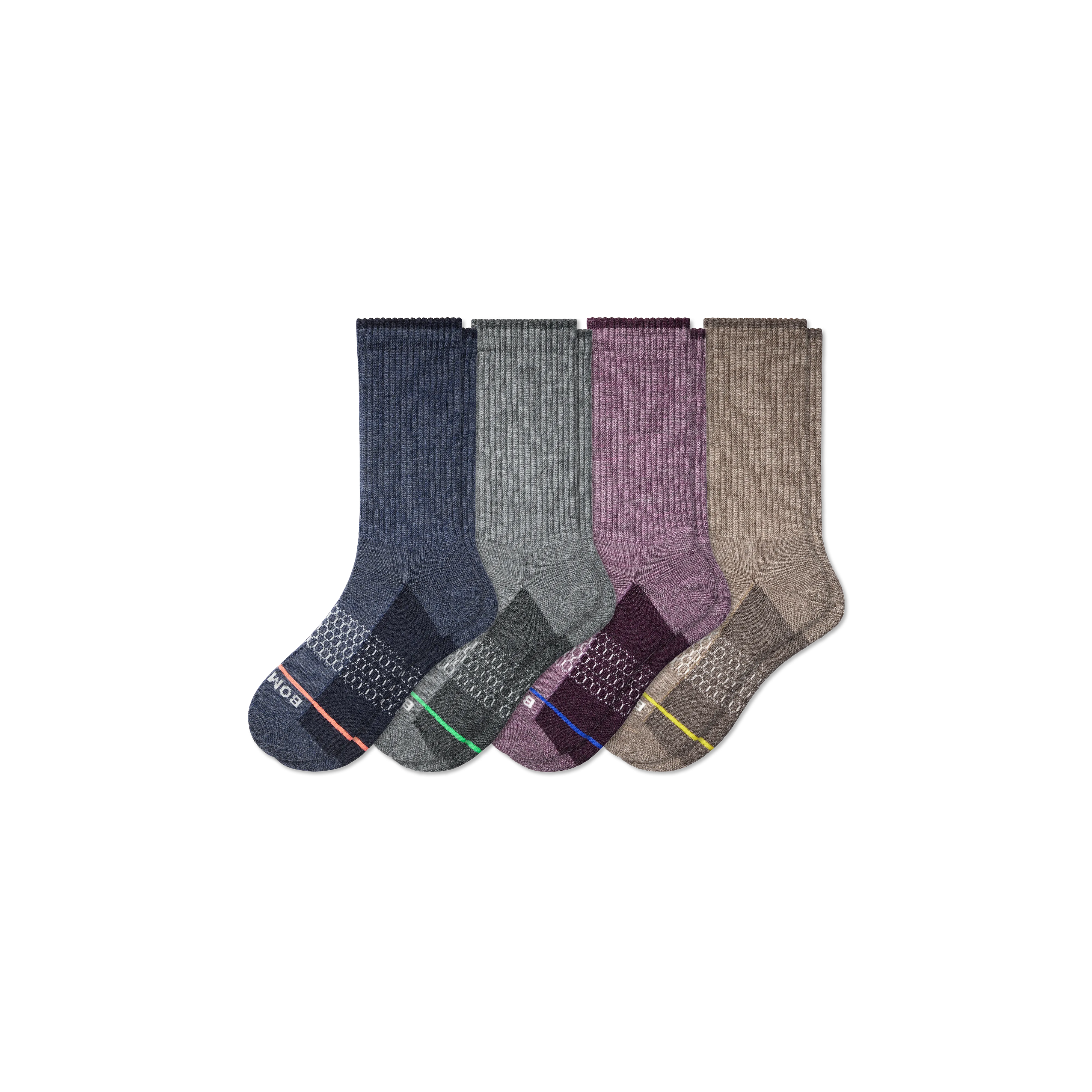 Men's Merino Wool Blend Calf Sock 4-Pack