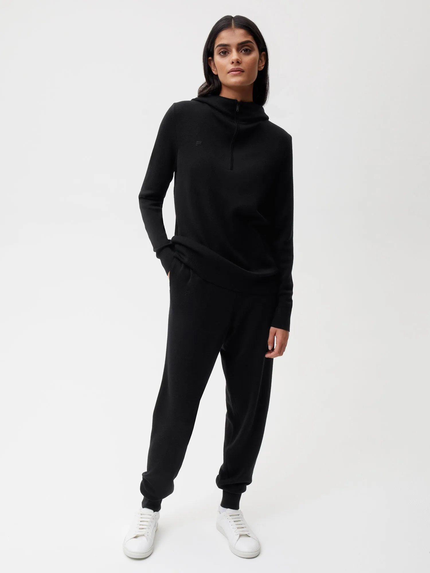 Merino Wool Track Pants—black