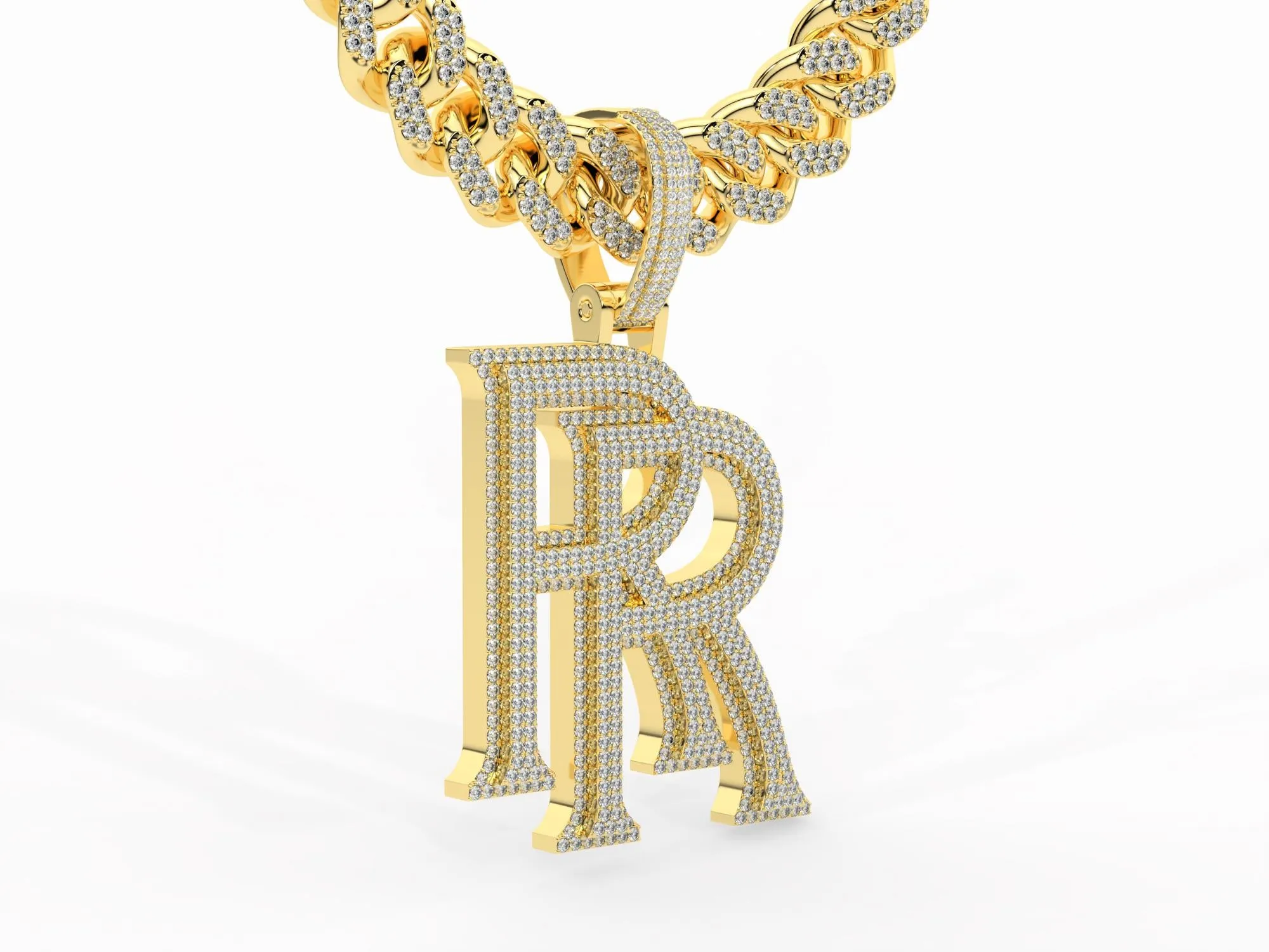 Money Bag Iced Out Custom Name Pendant Necklace P 4