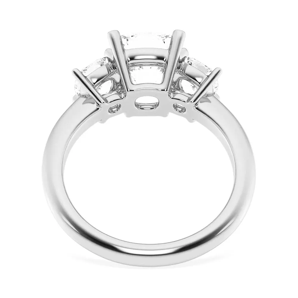 NEW Cushion Cut Three Stone Moissanite Engagement Ring