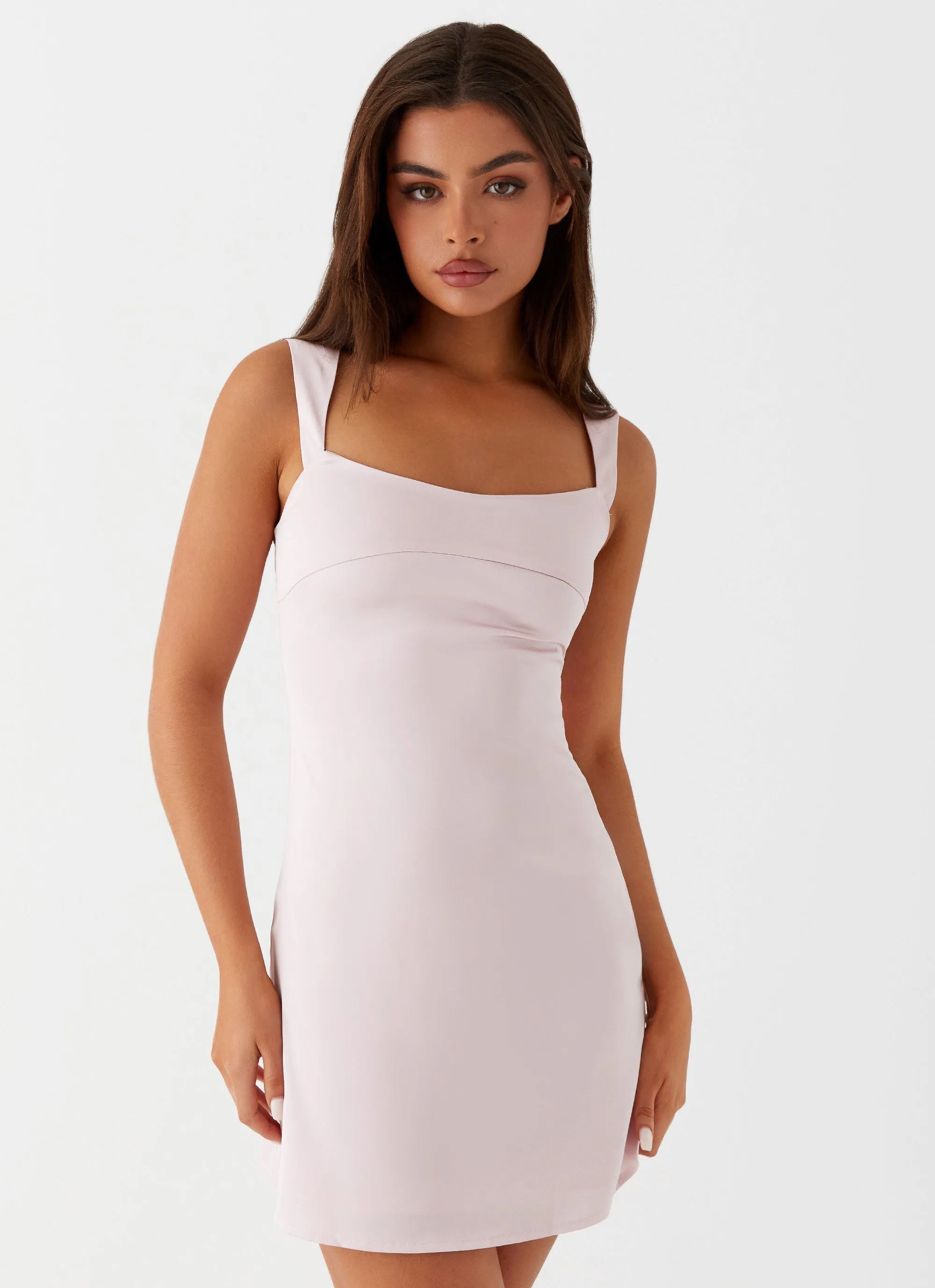 Odette Satin Mini Dress - Pink