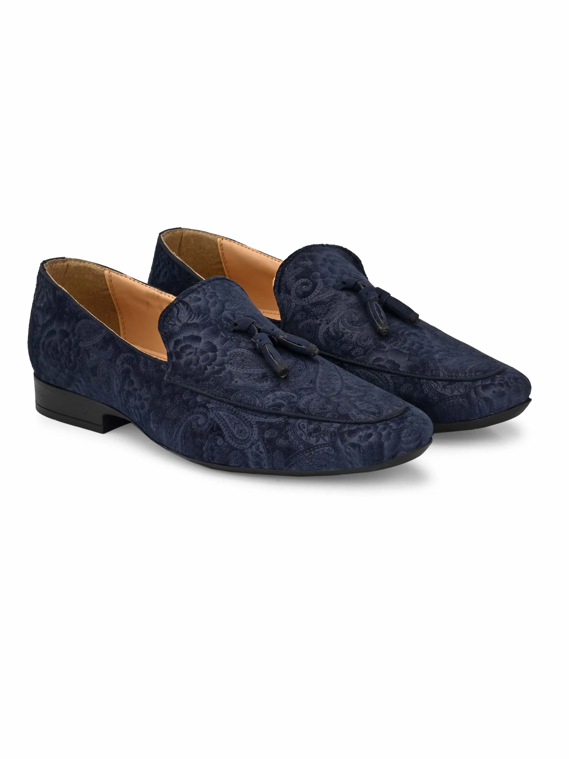 Paisley Print Blue Loafers