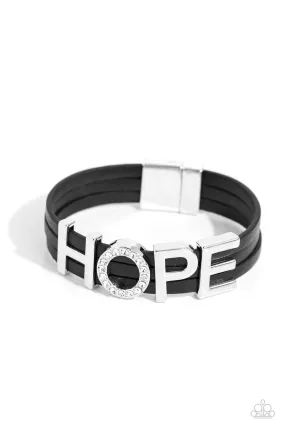 Paparazzi Hopeful Haute Black Wrap Bracelet