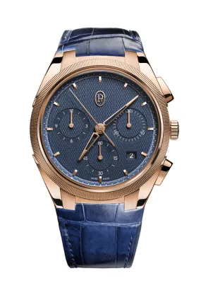 Parmigiani Fleurier Tonda PF Chronograph Rose Gold Milano Blue Alligator