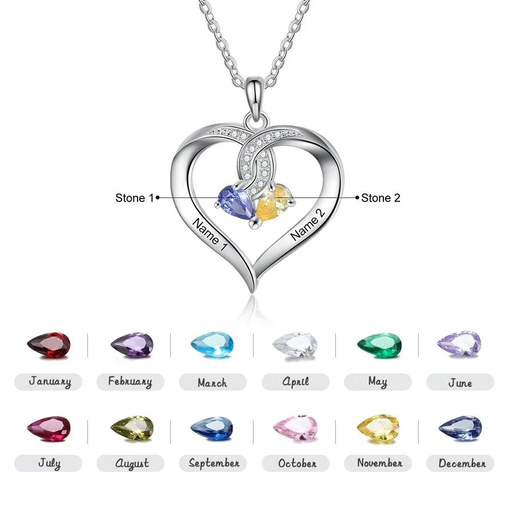 Personalized Name Engraved Heart-Shaped Pendant