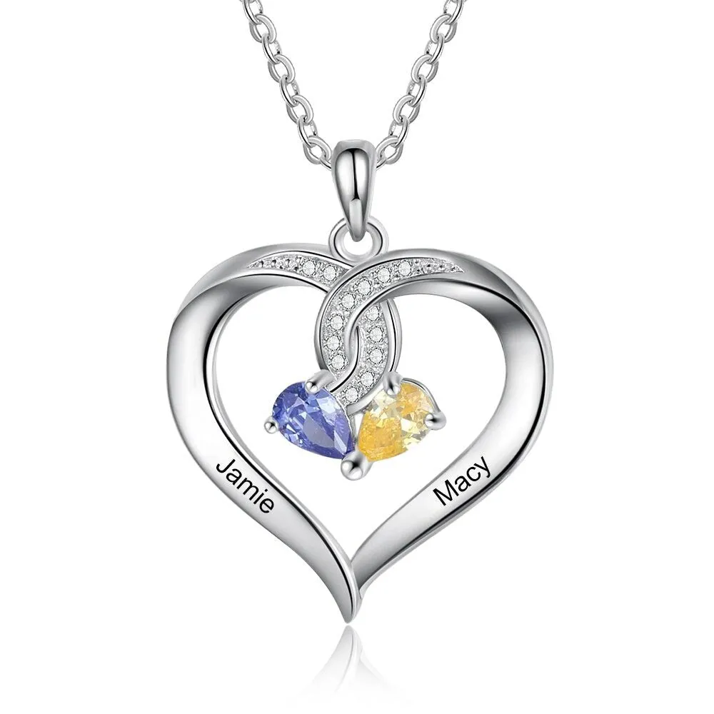 Personalized Name Engraved Heart-Shaped Pendant