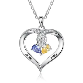 Personalized Name Engraved Heart-Shaped Pendant