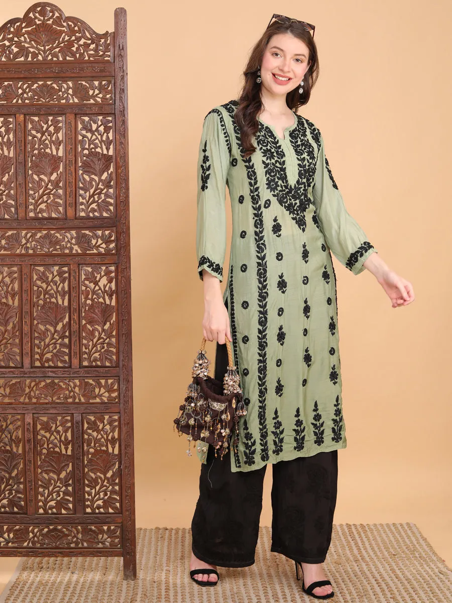 Pratha 3D Chikankari Muslin Kurta