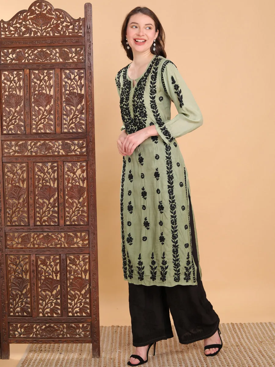 Pratha 3D Chikankari Muslin Kurta